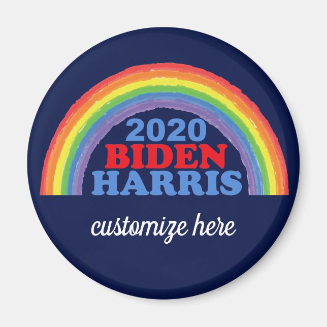 Imã Personalizado do Arco-Íris do Biden Harris 2020 (Frente)