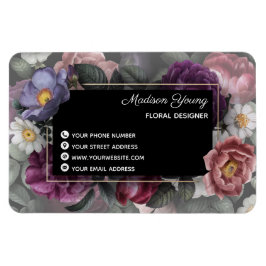 Ímã Personalizado do Designer Floral Elegante