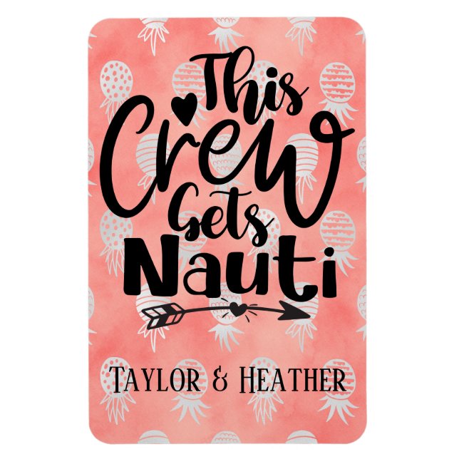 Ímã Personalizado Esta Tripulação Recebe Porta De Cruz (Vertical)