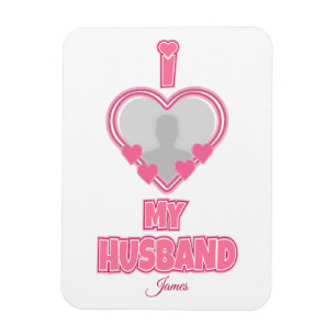 Ímã Personalizado Eu Amo Meu Marido - Adicionar Fotogr