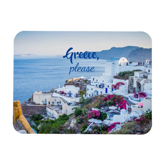 Ímã Personalizado/ Grécia por favor/ Santorini (Horizontal)