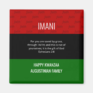 Imã Personalizado IMANI Faith Happy Kwanzaa 