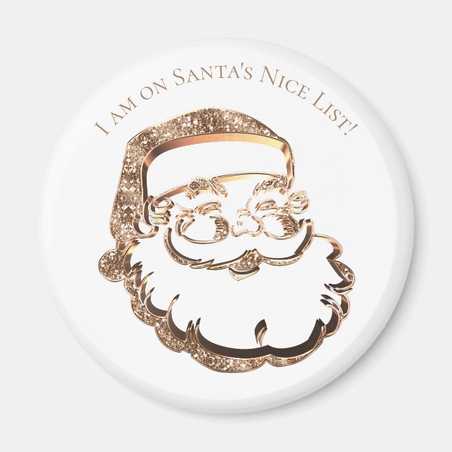 Imã Personalizado Malvado ou Bela Lista Santa Claus En (Frente)