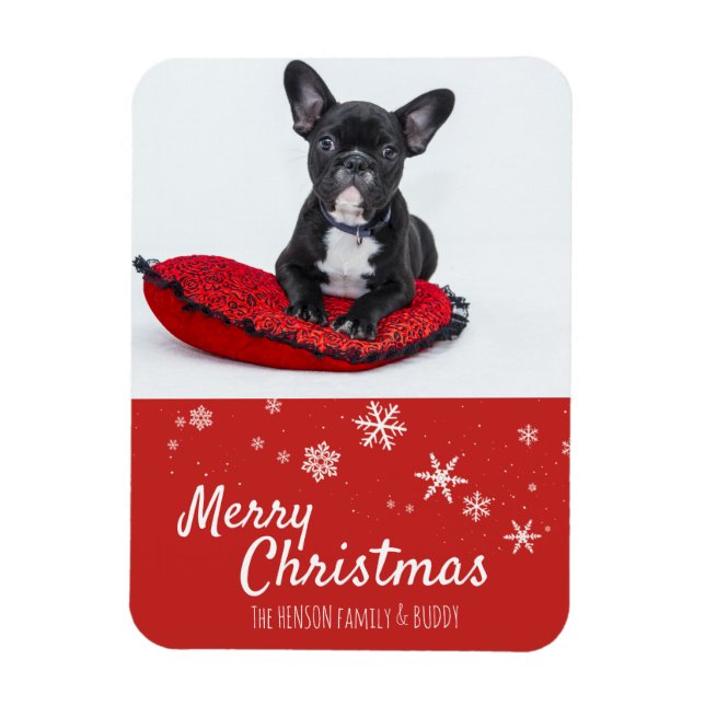 Ímã Personalizado para o Natal do Buldogue francês Pup (Vertical)