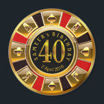 Imã PERSONALIZADO para Sheetal Vegas Casino Chip anive<br><div class="desc">Um legal vermelho,  ouro e preto...  Casino de Aniversário de Las Vegas...  Use o botão PERSONALIZAR TI para adicionar seu próprio texto.</div>