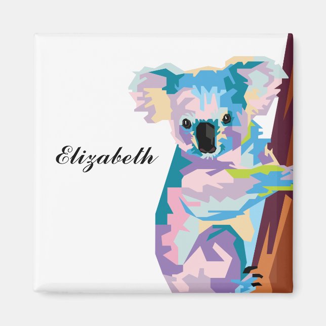 Imã Personalizado Pop Art Koala (Frente)