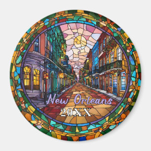 Imã Personalizado Rua Bourbon New Orleans Datado 