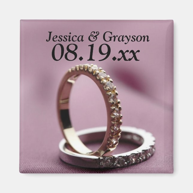 Imã Personalizado Salvar O Íman De Anéis De Casamento  (Frente)