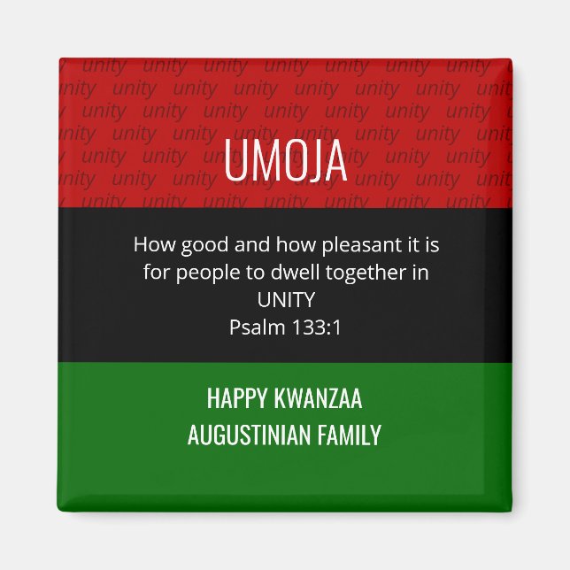 Imã Personalizado UMOJA Unity Happy Kwanzaa (Frente)