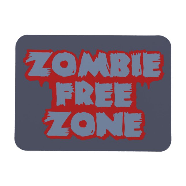 ímã personalizado Zombie Free Zone (Horizontal)