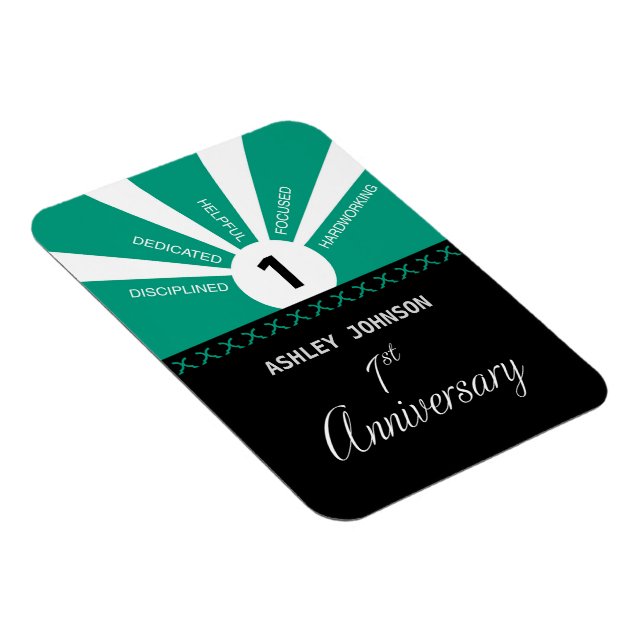 Ímã Personalizar, 1º Ano de Aniversário de Funcionário (Lado Direito)