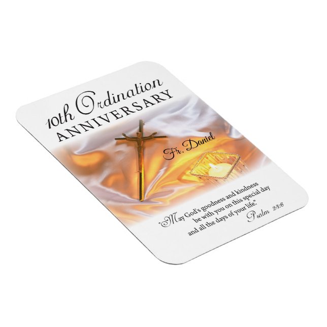 Ímã Personalizar, 10º Aniversário da Ordenação, Cross (Lado Direito)