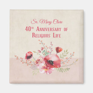 Imã Personalizar, 40º aniversário de Nun, Rosa e