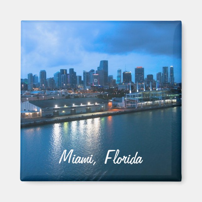 Imã Personalizar a foto de Port of Miami (Frente)