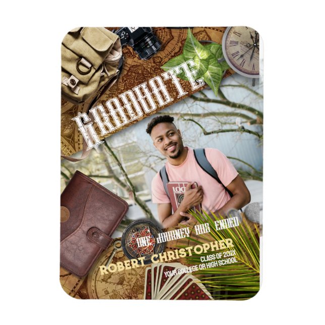Ímã Personalizar Anúncio de Graduação do Adventurer (Vertical)