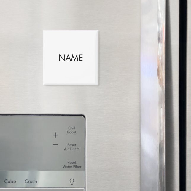 Imã Personalizar com nome, texto preto minimalista (In Situ (Fridge))