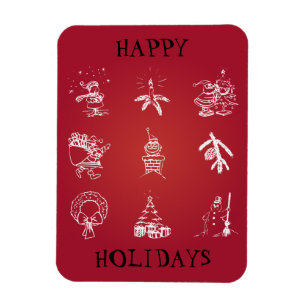 Ímã Personalizar Design de Natal Bonito