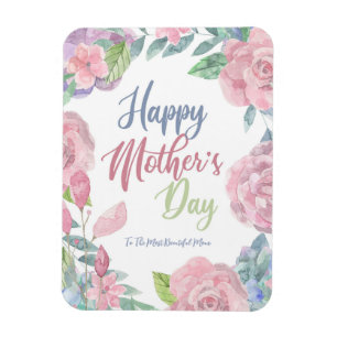 Ímã Personalizar Dia de as mães de Aquarela de Flores