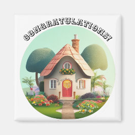 Imã Personalizar Editar Parabéns de Nome de Texto Casa