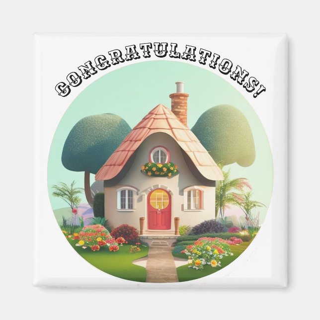 Imã Personalizar Editar Parabéns de Nome de Texto Casa (Frente)