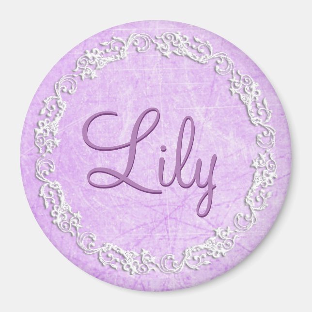 Imã Personalizar este ímã de nome roxo (Frente)