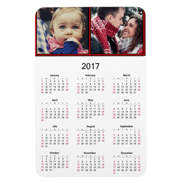 Ímã Personalizar este Mini Calendário do Magnet 2017 (Vertical)