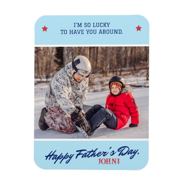 Ímã Personalizar Foto do Script de Dia de os pais (Vertical)