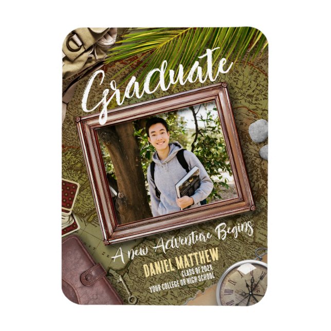 Ímã Personalizar Graduação de Tema de Adventurador Ver (Vertical)