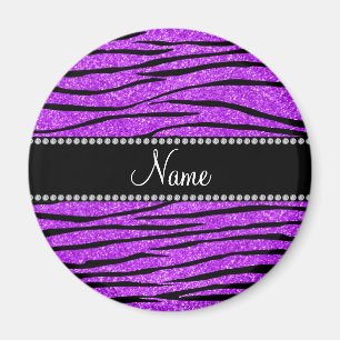 Imã Personalizar listras de zebra neon roxo