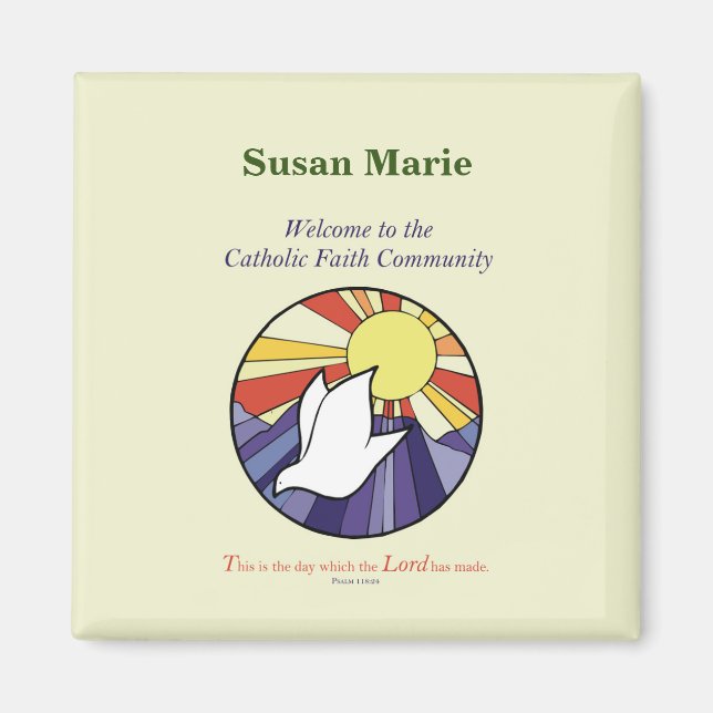 Imã Personalizar nome, círculo de porta RCIA em amarel (Frente)