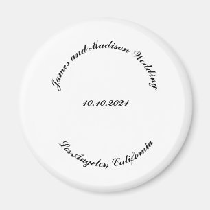 Imã Personalizar Nome, data de casamento de letras pre