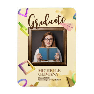 Ímã Personalizar o anúncio de graduação de rico cremos