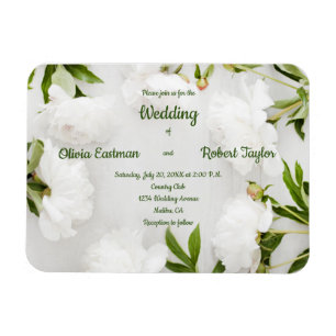 Ímã Personalizar o belo casamento de peônias brancas