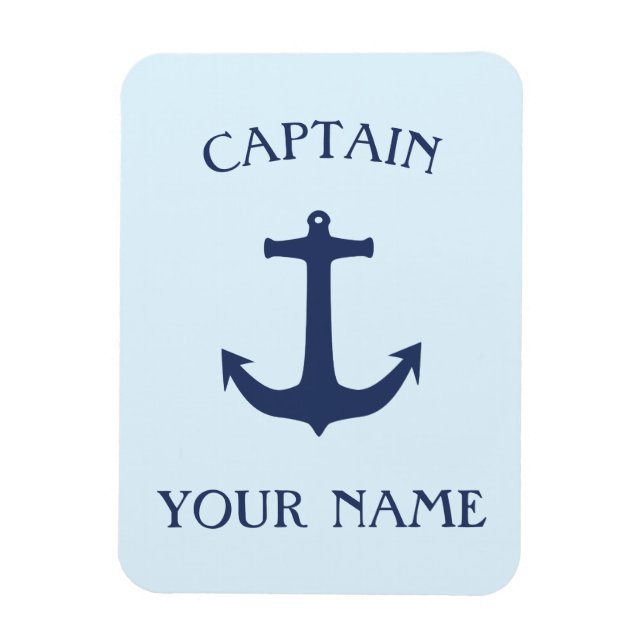 Ímã Personalizar o nome do capitão com âncora do marin (Vertical)