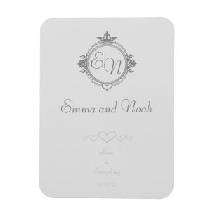 Ímã Personalizar os nomes, as iniciais e a frase Amor