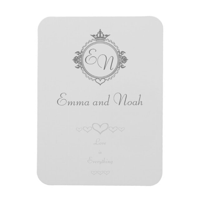 Ímã Personalizar os nomes, as iniciais e a frase Amor (Vertical)