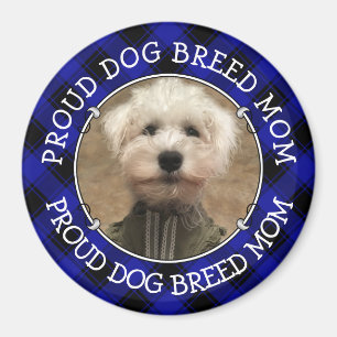 Imã Personalizar Pai Mãe Fotografia do Cachorro Azul e