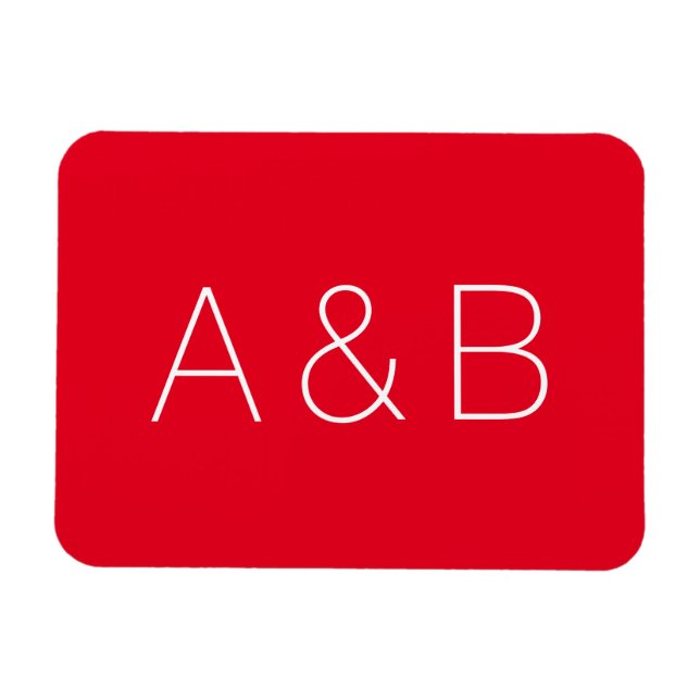 Ímã Personalizar, personalizar o monograma inicial do  (Horizontal)