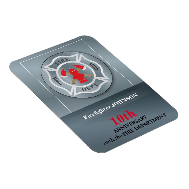 Ímã Personalizável, Aniversário com o Corpo de Bombeir (Lado Direito)