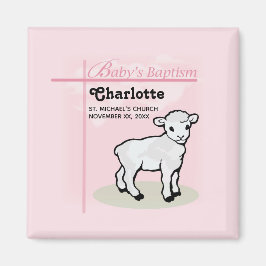 Imã Personalizável, Batismo, Rosa, Garota, Lambe