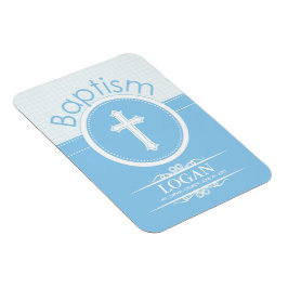 Ímã Personalizável, Menino Azul Filho de Deus Batismo
