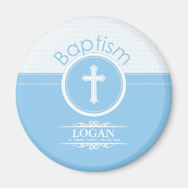 Imã Personalizável, Menino Azul Filho de Deus Batismo