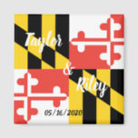 Imã Personalizável Salvar o Magnet de Casamento MD de<br><div class="desc">Maryland Wedding Save the Date Magnet</div>