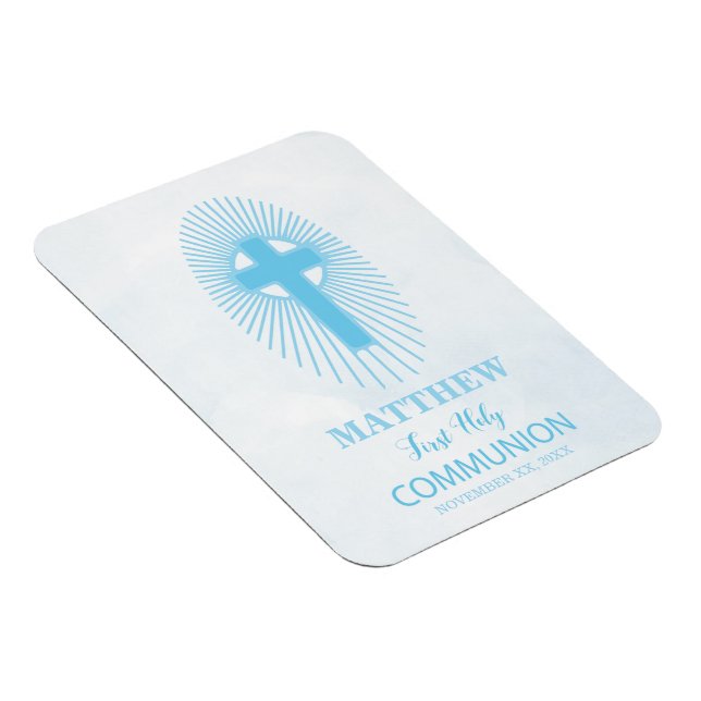 Ímã Personalize, Blue First Sagrada Comunhão (Lado Direito)