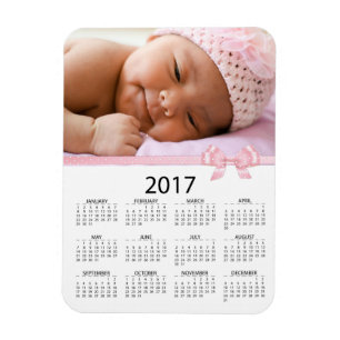 Ímã Personalize este mini calendário da foto 2017