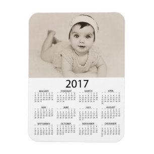 Ímã Personalize este mini calendário da foto 2017