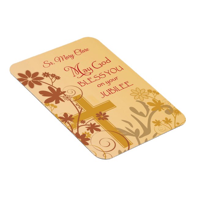 Ímã Personalize, Jubileu Aniversário, Nun Cross, Swirl (Lado Direito)