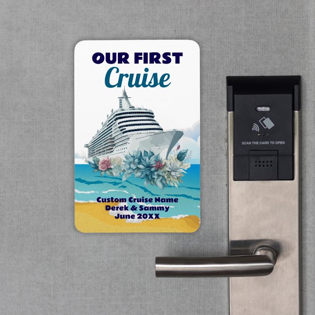 Ímã Personalize Nossa Primeira Porta de Cabine de Cruz (Custom Our First Cruise Cabin Door Magnet
)