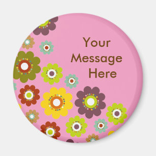 Imã Personalize o rosa do ímã de flower power
