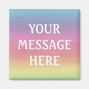 Imã Personalize o seu próprio fundo de aquarela arco-
